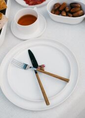 WOODEN GÜMÜŞ 6 KİŞİLİK 36 PARÇA ÇATAL KAŞIK BIÇAK SETİ