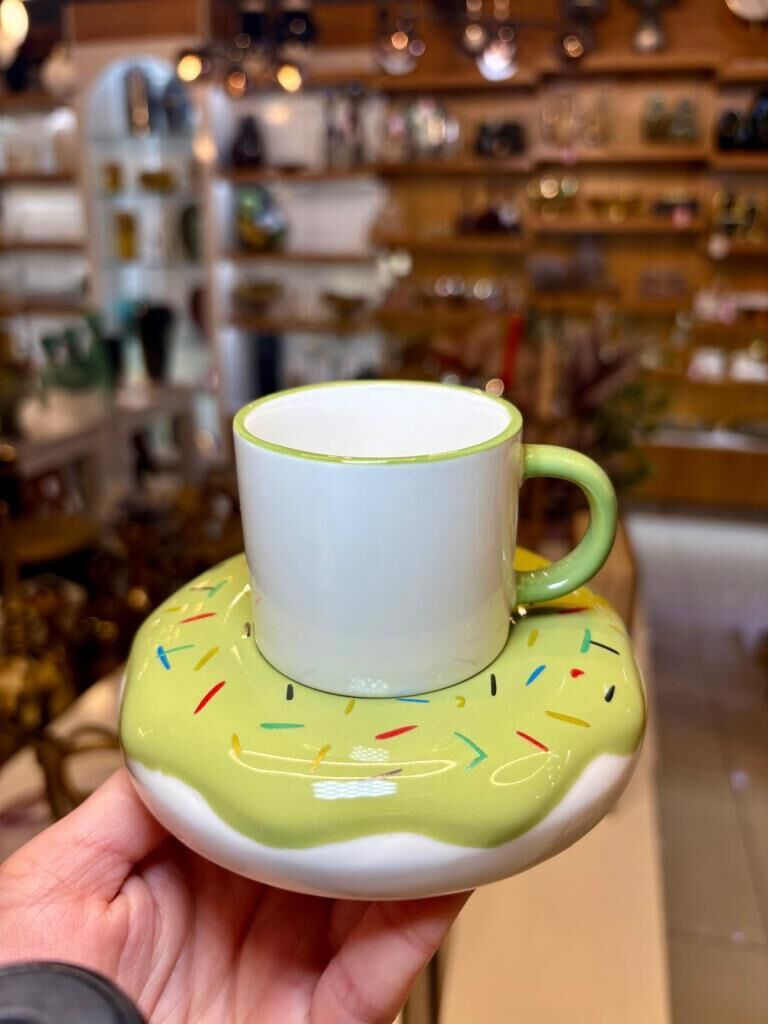 DONUT YEŞİL TEK KİŞİLİK TÜRK KAHVESİ FİNCANI