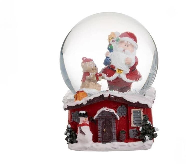 KIRMIZI NOEL BABA KAR KÜRESİ 8CM