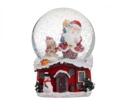 KIRMIZI NOEL BABA KAR KÜRESİ 8CM