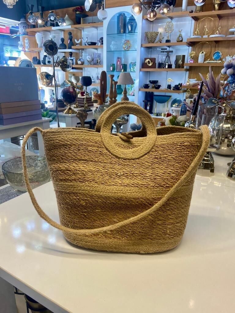 KREM BEJ HASIR ÇANTA 48X20X32CM