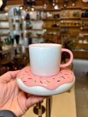 DONUT PEMBE TEK KİŞİLİK DOUBLE FİNCAN