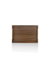 NATURA METAL KULPLU AKASYA TEPSİ GOLD 38X26CM