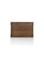 NATURA METAL KULPLU AKASYA TEPSİ GOLD 38X26CM