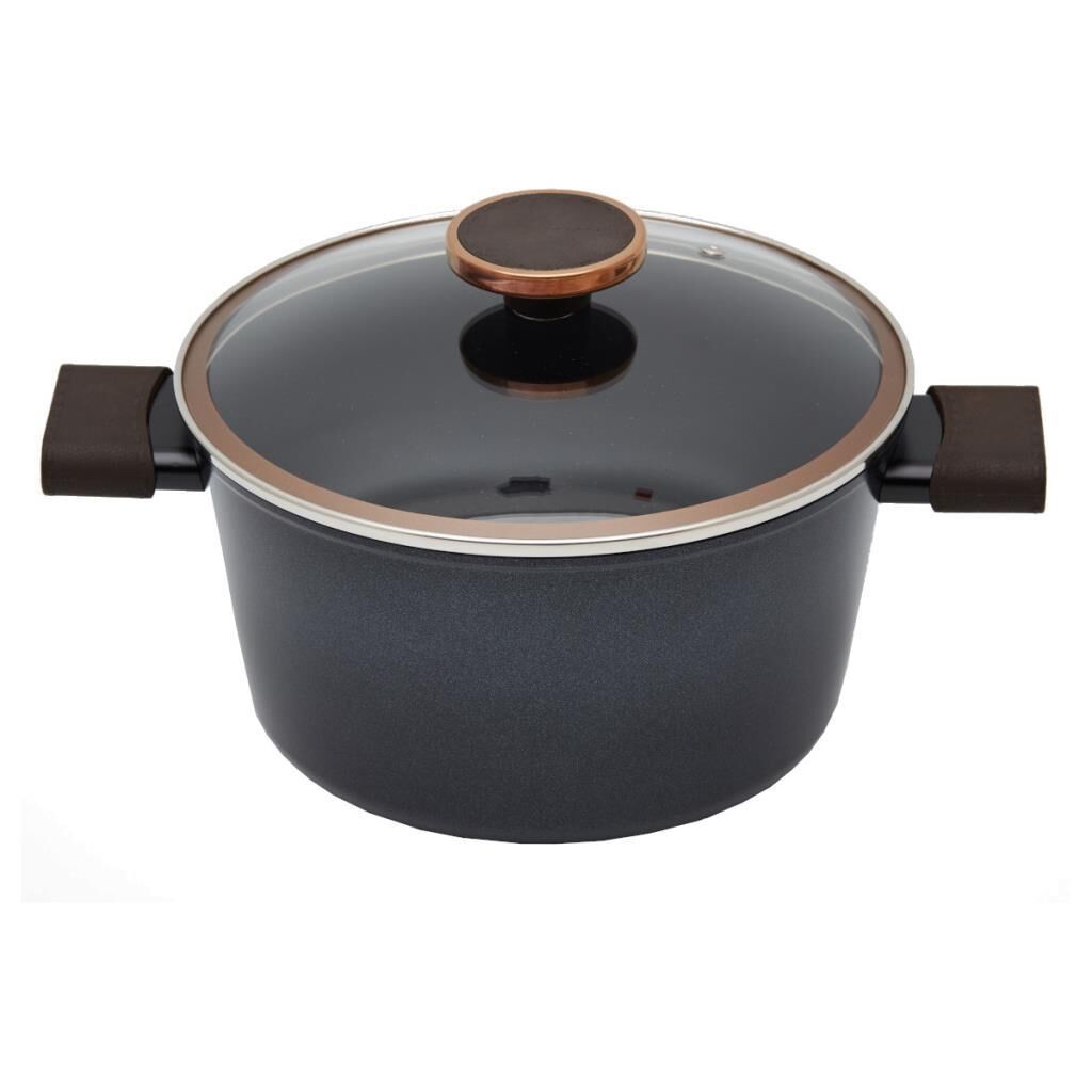 NOBLESS CAM KAPAKLI ALÜMİNYUM DERİN TENCERE 24CM