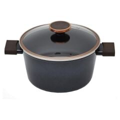 NOBLESS CAM KAPAKLI ALÜMİNYUM DERİN TENCERE 24CM