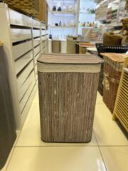 BAMBU GRİ KATLANIR ÇAMAŞIR SEPETİ 62CM