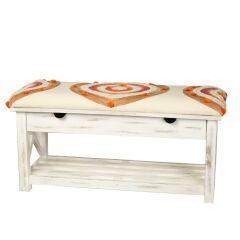PEMBE OTANTİK ÇEKMECELİ PUF 89X45X36CM
