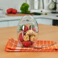 CAM YUMURTA ŞEKLİNDE ŞEKERLİK/KAVANOZ 9X13CM