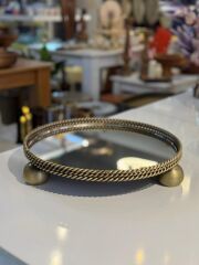 ALTIN ESKİTME TOP AYAKLI 4 PARÇA YUVARLAK JARDİNJER SET