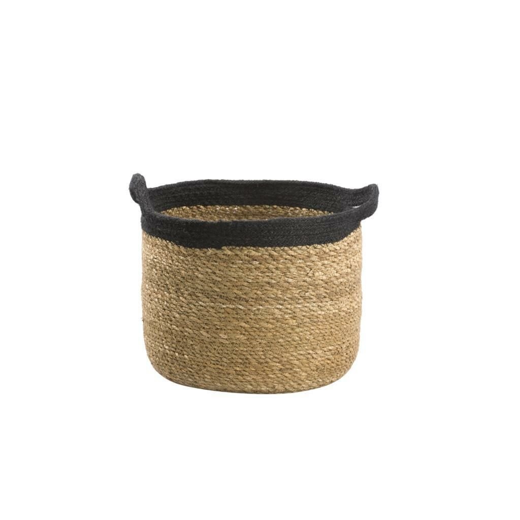 HASIR SİYAH KULPLU SAKSI/SEPET 19CM