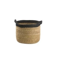 HASIR SİYAH KULPLU SAKSI/SEPET 19CM