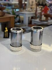 GÜMÜŞ TOP AYAKLI 4 PARÇA YUVARLAK JARDİNYER SET