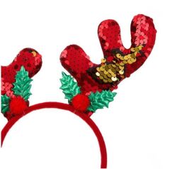 KIRMIZI PAYETLİ GEYİK TAÇ