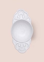 BEYAZ ESKİTME AYAKLI KASE 12CM