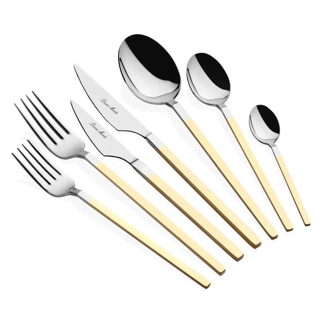 CARRE GOLD DEKORLU 42 PARÇA ÇATAL KAŞIK BIÇAK SETİ