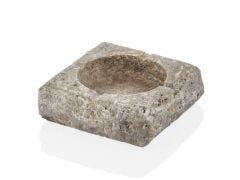 EVZA GRİ TRAVERTEN KARE KÜLLÜK 13CM
