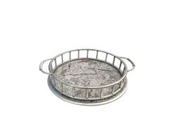 GÜMÜŞ MERMER ESKİTME YUVARLAK TEPSİ 35cm