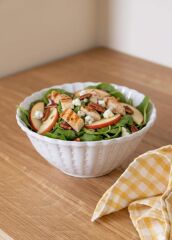 BEYAZ ESKİTME SALATA KASESİ 21CM