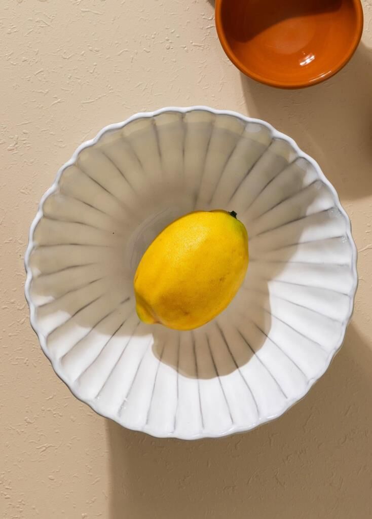 BEYAZ ESKİTME SALATA KASESİ 21CM