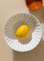 BEYAZ ESKİTME SALATA KASESİ 21CM