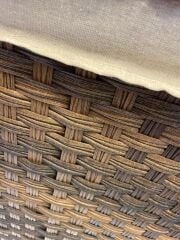 KAHVERENGİ SENTETİK HASIR ÇAMAŞIR SEPETİ 43X33X59CM