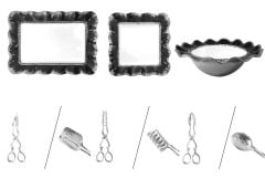 SİYAH GÜMÜŞ 6 PARÇA SOFRA SERVİS SETİ