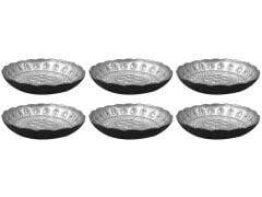 SİYAH GÜMÜŞ 6'LI ÇEREZLİK 12cm