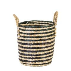 SİYAH HASIR SEPET 25X25CM