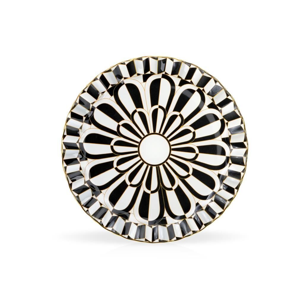 DESTİNA SİYAH TEKLİ PASTA TABAK 20CM