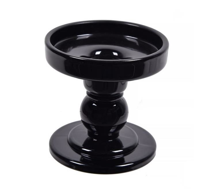 SİYAH PORSELEN MUMLUK 8,5X8,5CM