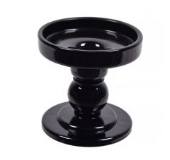 SİYAH PORSELEN MUMLUK 8,5X8,5CM