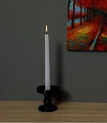 SİYAH PORSELEN MUMLUK 8,5X8,5CM