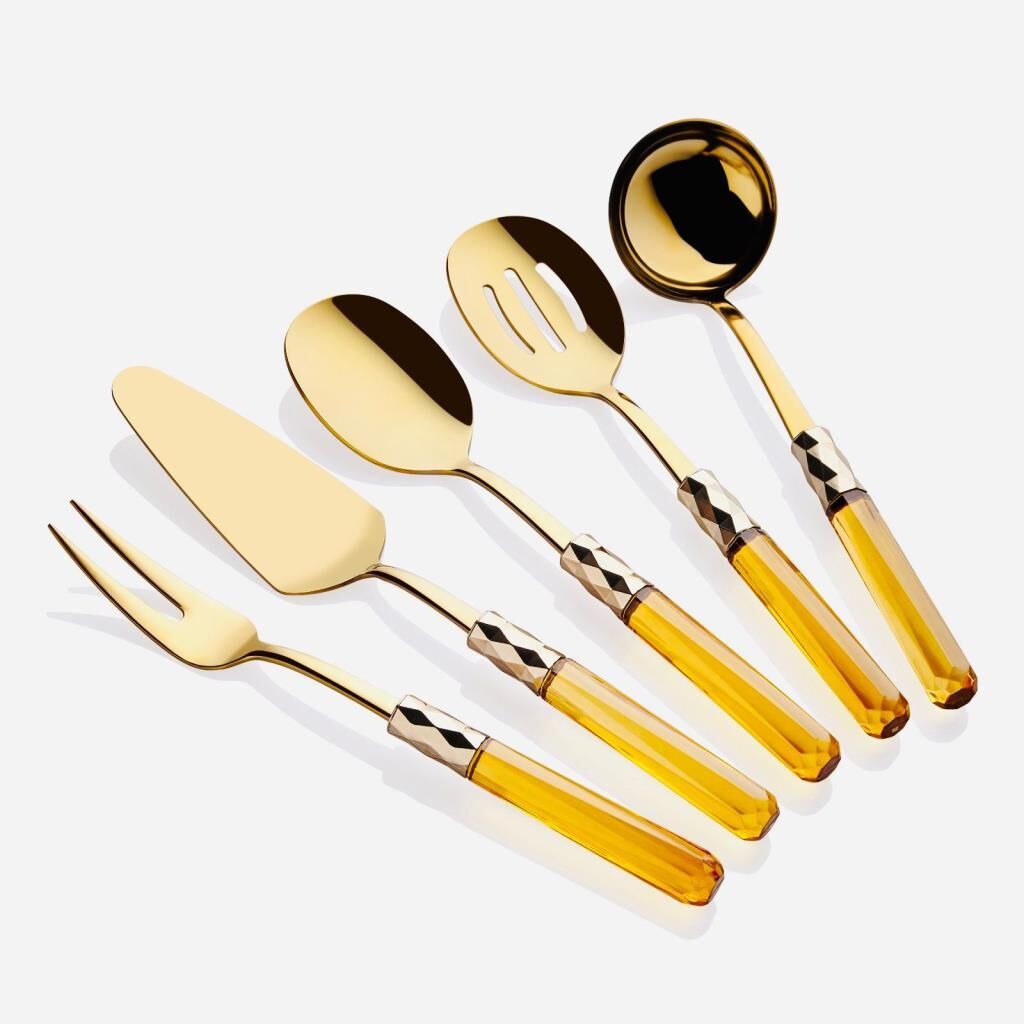 DİAMOND AMBER 5 PARÇA AKRİLİK SERVİS SETİ