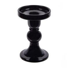 SİYAH PORSELEN MUMLUK 8,5X13,5CM