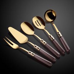 DİAMOND FÜME 5 PARÇA AKRİLİK SERVİS SETİ