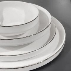 MODERN GÜMÜŞ 6 KİŞİLİK 24 PARÇA YEMEK TAKIMI