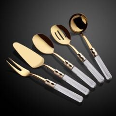 DİAMOND ŞEFFAF 5 PARÇA AKRİLİK SERVİS SETİ