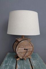 OSLO YUVARLAK AHŞAP ABAJUR