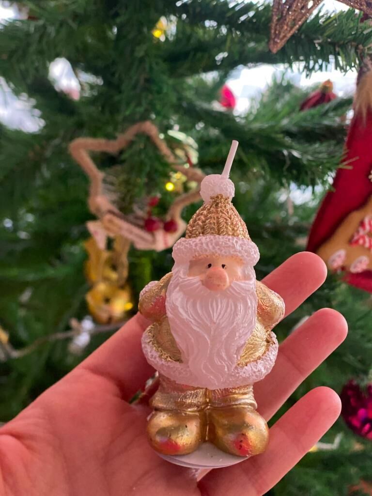 BEYAZ ALTIN NOEL CÜCE MUM 8CM