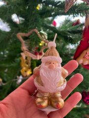 BEYAZ ALTIN NOEL CÜCE MUM 8CM