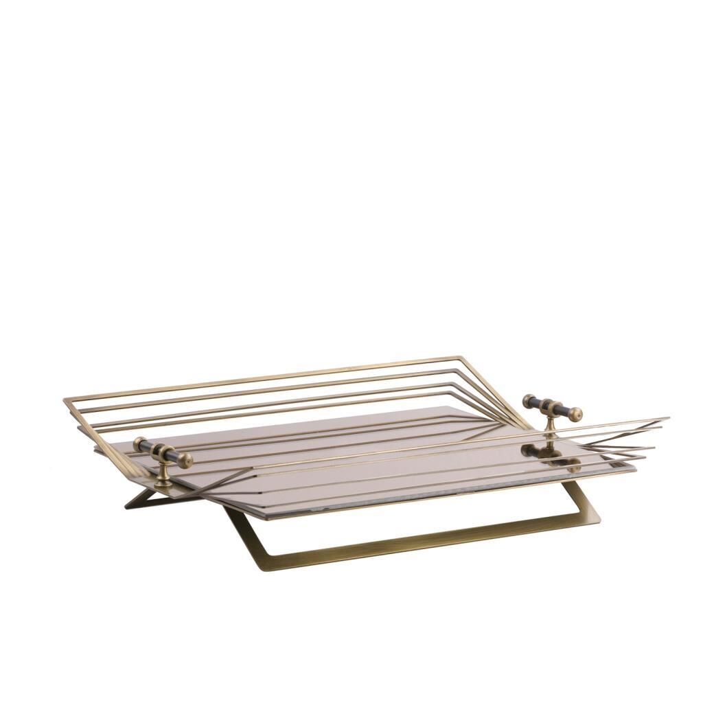 ESKİTME AYNALI DİKDÖRTGEN TEPSİ 44CM