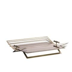 ESKİTME AYNALI DİKDÖRTGEN TEPSİ 44CM