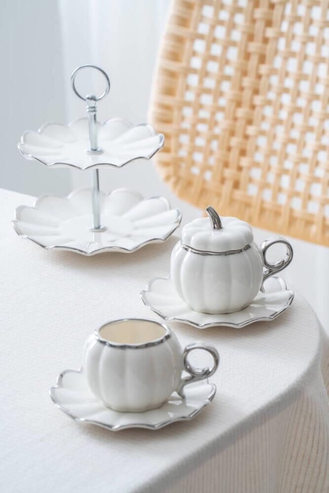 BETTY GÜMÜŞ 5 PARÇA TÜRK KAHVESİ FİNCAN SETİ