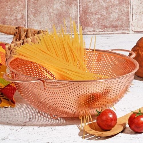 BAKIR MAKARNA SÜZGEÇ 26 cm