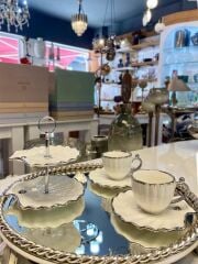 SHELLY GÜMÜŞ 5 PARÇA TÜRK KAHVESİ FİNCAN SETİ