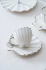 SHELLY GÜMÜŞ 5 PARÇA TÜRK KAHVESİ FİNCAN SETİ