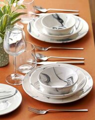 GRİ BASIC 6 KİŞİLİK 24 PARÇA YEMEK TAKIMI