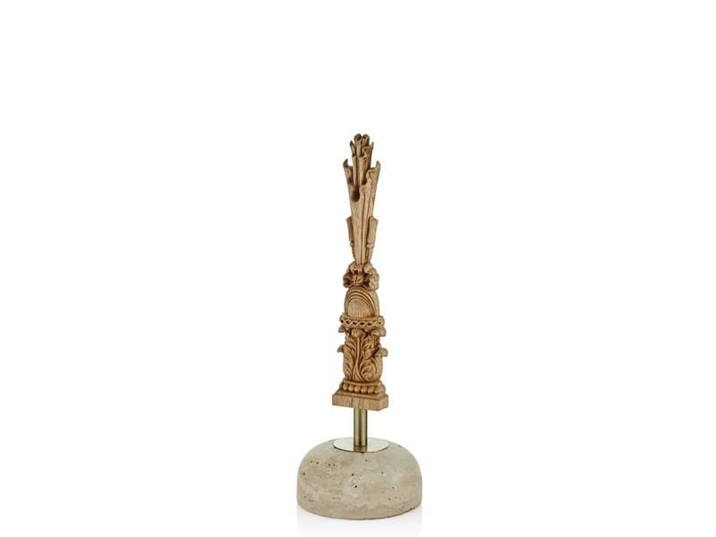 TRAVERTEN KAİDELİ AHŞAP İŞLEMELİ DEKOR 12X35CM