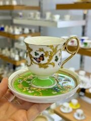 YEŞİL AYAKLI TEK KİŞİLİK TÜRK KAHVESİ FİNCANI